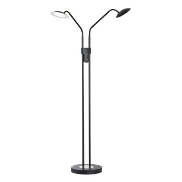 Lampadar negru LED cu intensitate reglabilă cu abajur din sticlă (înălțime 135 cm) Tallri – Fischer & Honsel