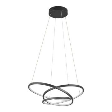 Lustră negru-mat LED cu intensitate reglabilă Darvin – Trio