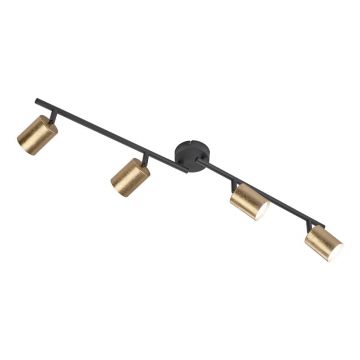 Plafonieră neagră/aurie cu abajur din metal ø 8 cm Vano – Fischer & Honsel