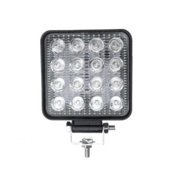 Proiector LED Auto Flexzon, Offroad, 48W, 12V-24V, 1800 Lumeni, Patrat, Spot Beam 30°