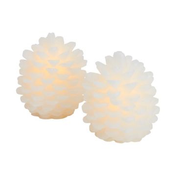 Decorațiune luminoasă de Crăciun albă 2 buc. ø 8 cm Clara – Sirius