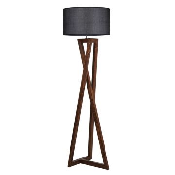 Lampadar negru/maro cu abajur textil (înălțime 149 cm) Maçka – Opviq lights