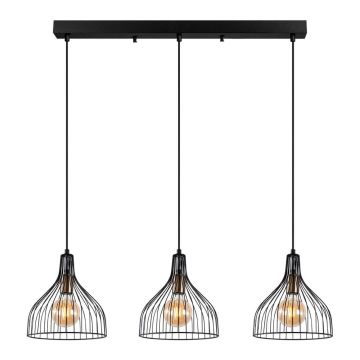 Lustră neagră cu abajur din metal Cafu – Opviq lights