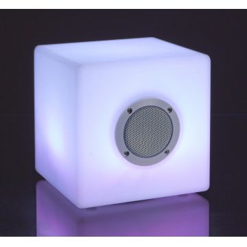 Lampa LED cu difuzor Bluetooth, Bizzotto Cube, 7 culori, cablu USB + telecomanda, 20x20x20 cm