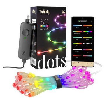 Banda LED Inteligenta Dots TWD060STP-T 60 LED-uri RGB Control Wi-Fi Cablu Transparent 3M Multicolor