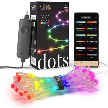 Banda LED Inteligenta Dots TWD060STP-T 60 LED-uri RGB Control Wi-Fi Cablu Transparent 3M Multicolor