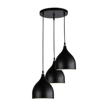 Lustra cu trei lumini Perce II metal negru 30x17x120 cm