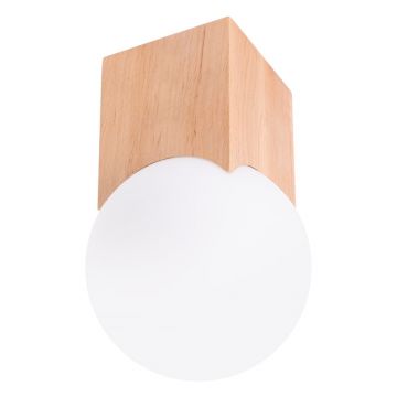 Plafonieră în culoare naturală cu abajur din sticlă 12x12 cm Rayer – Nice Lamps