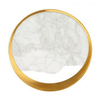 Aplica de perete Marble, Mauro Ferretti, 2 x E14, 40W, 24x6x24 cm, marmura/fier, auriu/alb marmorat