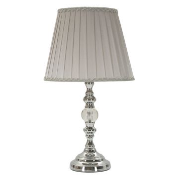 Lampa de masa Tilly, Mauro Ferretti, 1 x E27, 40W, 25x46 cm, metal/sticla/textil, argintiu