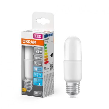 Bec LED Osram Parathom Stick, E27, 9.5W (75W), 1055 lm, lumina neutra(4000K), Ø3.6cm