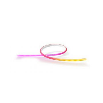 Extensie banda LED RGB inteligenta Philips Hue Gradient Lightstrip, 12.3W, 900 lm, lumina alba si colorata, IP20, Silicon, 100 cm