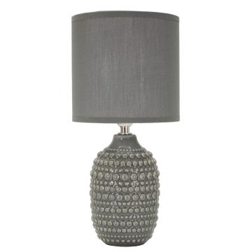 Lampa de masa Points, Mauro Ferretti, 1 x E14, 40W, 15x30.5 cm, ceramica/fier/textil, gri