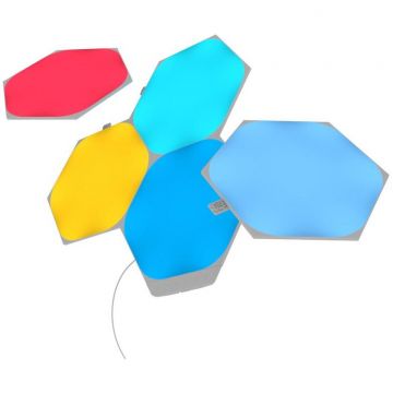 Nanoleaf Nanoleaf Starter Kit Shapes Hexagons, Wi-Fi, LED, RGB compatibil Apple HomeKit, Google Assistant, 5 panouri