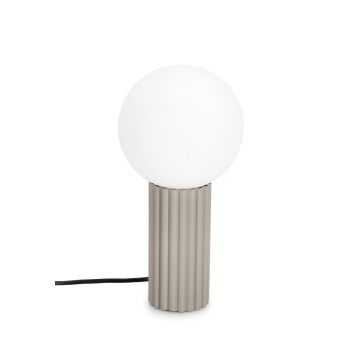 Lampa de masa Delphine, Bizzotto, D15x30 cm, 1 x E14, 15W, metal/sticla, gri