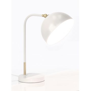 Lampa de masa Glasgow, Bizzotto, 32.5x20x41 cm, 1 x E27, 25W, otel, alb