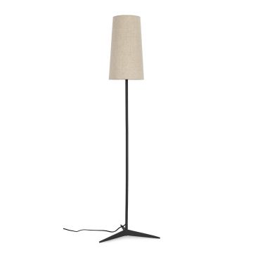 Lampadar Assam, Bizzotto, D26x166 cm, 1 x E27, 40W, metal/bumbac/in, negru/bej