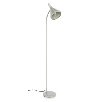 Lampadar Brill, Bizzotto, 31x20x148 cm, 1 x E27, 25W, otel/lemn de pin, verde sage