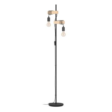 Lampadar negru/în culoare naturală LED (înălțime 166,5 cm) TOWNSHEND – EGLO