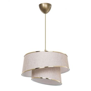 Lustra cu o singura lumina PWL-1127, E27 bej-maro-auriu, 32,5x65 cm