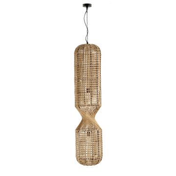 Lustra Malabo, Bizzotto, D30.5x132 cm, 2 x E27, 40W, metal/hartie impletita, natural