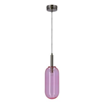 Lustră mov LED cu abajur din sticlă ø 13 cm Fiuggi – Candellux Lighting