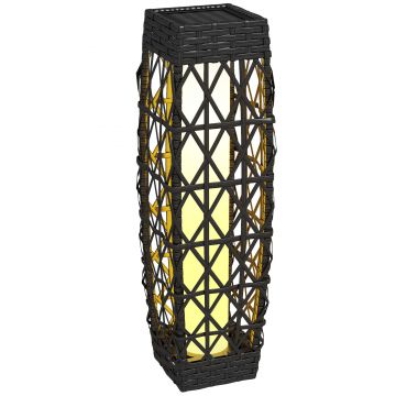 Outsunny Lampă Solară de Grădină cu Iluminare LED și Aprindere Automată, 20x20x68 cm, Gri | Aosom Romania