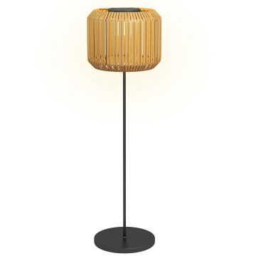 Outsunny Lampă Solară de Grădină cu Iluminare LED și Aprindere Automată, Ø34x130 cm, Galben | Aosom Romania