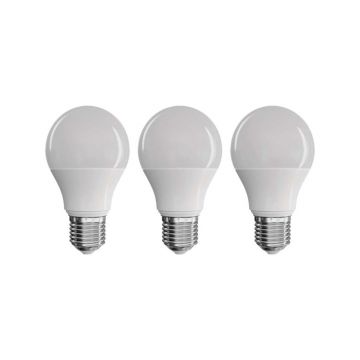 Set 3 becuri cu LED EMOS Classic A60 Neutral White, 8,5W E27