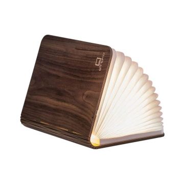 Veioză maro LED cu abajur textil (înălțime 2,5 cm) Booklight – Gingko