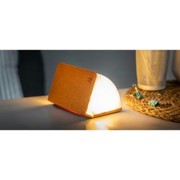 Veioză portocalie LED cu abajur textil (înălțime 2,5 cm) Booklight – Gingko