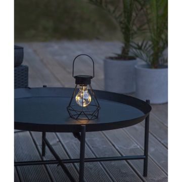 Felinar cu LED Star Trading Eddy, înălțime 15,5 cm, negru