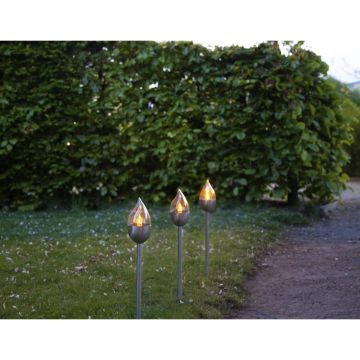 Set 3 decorațiuni luminoase pentru exterior cu LED Star Trading Olympus, înălțime 40 cm